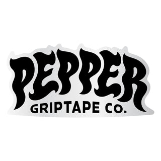 Pepper Griptape Skateboard Sticker Logo Black 5" 