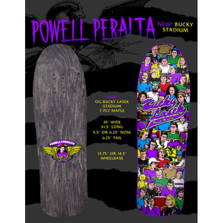 Powell Peralta Skateboard Deck Bucky Lasek Stadium Purple Old School Reissue