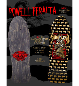 Powell Peralta Skateboard Complete Caballero Street Black/Gold Foil Old School Reissue