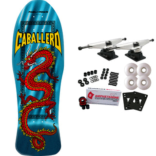 Powell Peralta Skateboard Complete Caballero Chinese Dragon Aqua Foil Old School Reissue