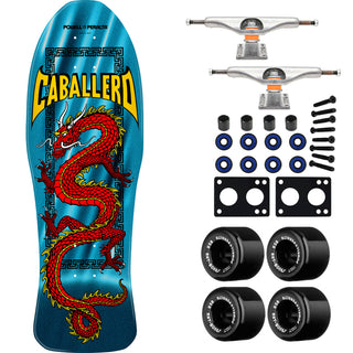 Powell Peralta Skateboard Caballero Chinese Dragon Aqua Foil / Independent/ Rat Bones Black