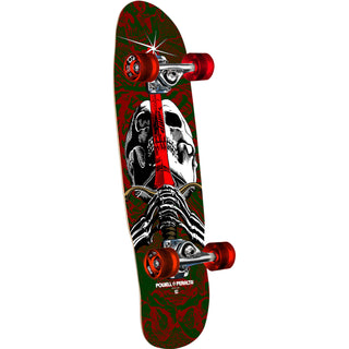 Powell Peralta Skateboard Complete Skull and Sword Cruiser Green/Red 8.0" x 30"