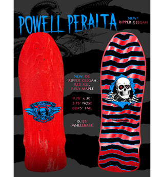 Powell Peralta Skateboard Geegah Ripper Red Foil / Independent/ Rat Bones Black