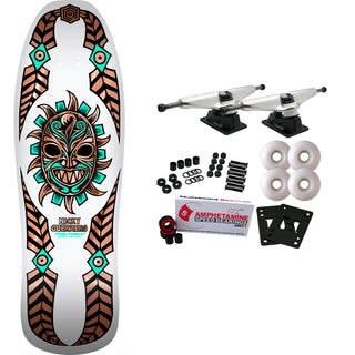 Powell Peralta Skateboard Complete Nicky Guerrero Mask White/Copper Foil Old School Reissue