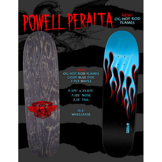 Powell Peralta Skateboard Nitro Hotrod Flames Black/Blue Foil / Independent/ Rat Bones White