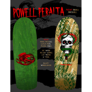 Powell Peralta Skateboard Complete McGill Skull and Snake Green/Gold Foil Old School Reissue
