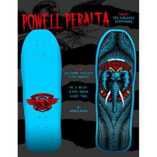 Powell Peralta Skateboard Deck Mike Vallely Elephant Blue Old School Reissue