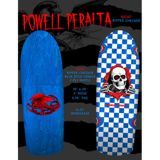 Powell Peralta Skateboard Complete OG Ripper Checker Blue Old School Reissue