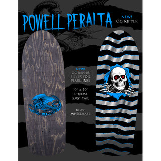 Powell Peralta Skateboard OG Ripper Silver Foil / Independent/ Rat Bones Black