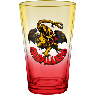Powell Peralta Skateboards Pint Glass OG Caballero Dragon Yellow/Red Fade 16oz