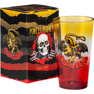 Powell Peralta Skateboards Pint Glass OG Caballero Dragon Yellow/Red Fade 16oz