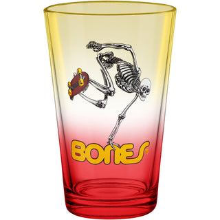 Powell Peralta Skateboards Pint Glass Skateboard Skeleton Yellow/Red Fade 16oz