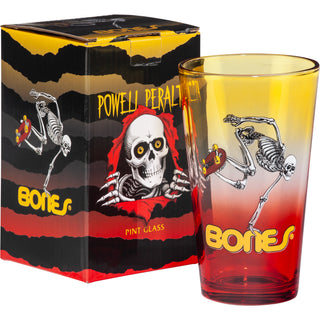 Powell Peralta Skateboard Skeleton pint glass, 16oz