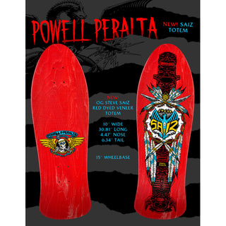 Powell Peralta Skateboard Steve Saiz Totem Red / Independent/ Rat Bones Black