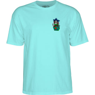 Powell Peralta Skateboard Shirt Chris Hiett Skull Celadon