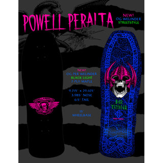 Powell Peralta Skateboard Deck Welinder Classic Blacklight Foil Old School Reissue