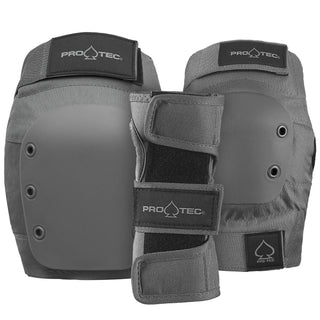 Pro Tec Skateboard Pads 3-Pack Street Pad Set Adult Grey Size L