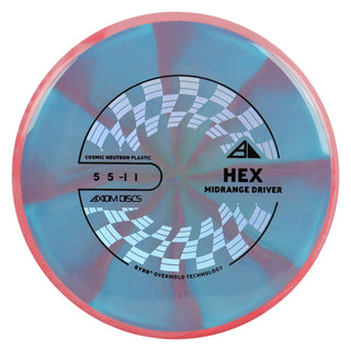 Axiom Discs Project Lab Coat Cosmic Neutron Hex Midrange Disc 5/5/-1/1 Blue Red/White Red 175 grams