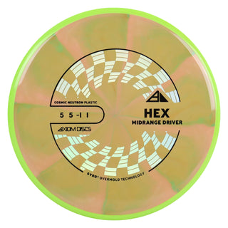 Axiom Discs Project Lab Coat Cosmic Neutron Hex Midrange Disc 5/5/-1/1 Green Pink/Lime 177 grams