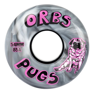 Welcome Skateboard Wheels Orbs Pugs Black/White Swirl 54mm 85A Soft Cruiser