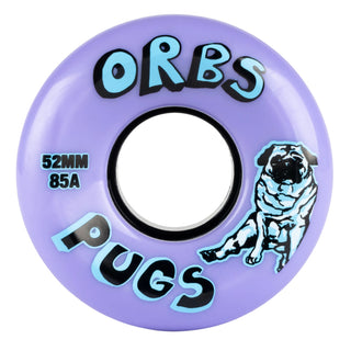 Welcome Skateboard Wheels Orbs Pugs Lavender 52mm 85A Soft Cruiser