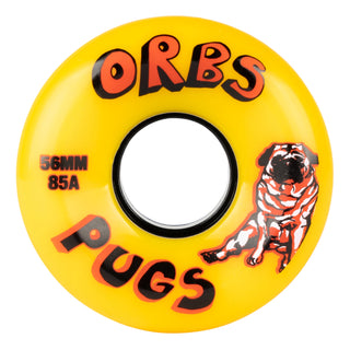 Welcome Skateboard Wheels Orbs Pugs Yellow 56mm 85A Soft Cruiser