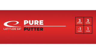 Latitude 64 Disc Golf Zero Soft Pure Putter 3/3/-1/1 Blue/Teal 176 grams