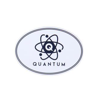 Quantum Bearings Sticker Brand Name Atom Oval Grey 4" x 3"