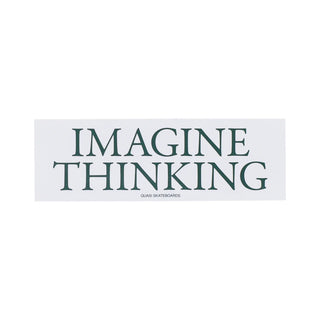Quasi Skateboards Sticker Imagine Thinking White/Dark Green 9.5" x 3.25"