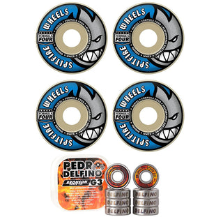 Spitfire Skateboard Wheels 56mm 99A F4 Radial with Bronson Pro G3 Bearings