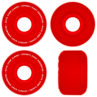 Ricta Skateboard Wheels 55mm Clouds 78A Glow in the Dark Red