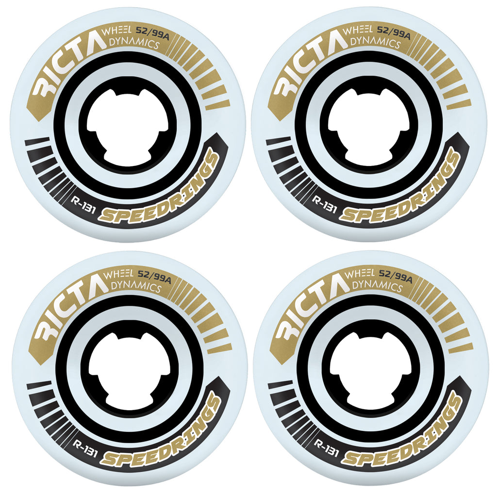 Ricta Wheels 52mm Speedrings Slim 99A White/Gold – TGM Skateboards