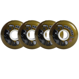 Rink Rat Roller Hockey Wheels Rinkster Ninja Grip 76mm XX Grip Gold 4-Pack