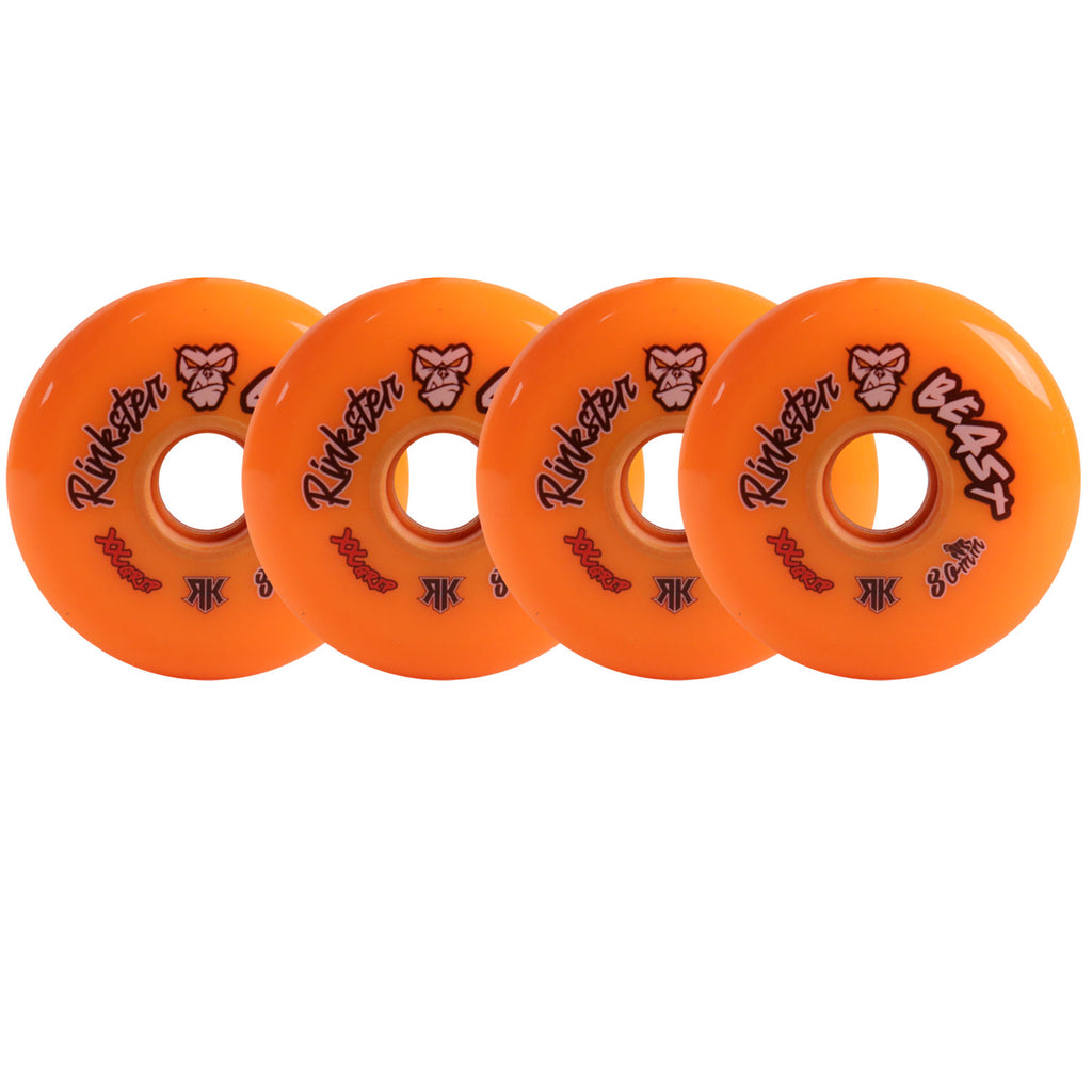 Rink Rat Roller Hockey Wheels Rinkster Beast 80mm XX Grip Orange 4-Pac ...