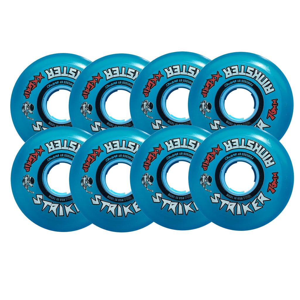 Rink Rat Roller Hockey Wheels Rinkster Striker 76mm XX Grip Blue 8-Pac ...