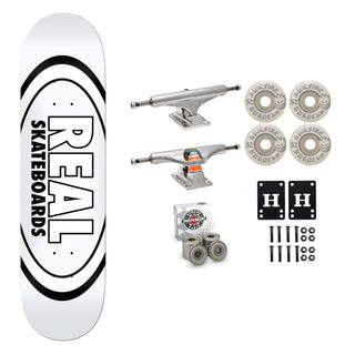 Real Skateboard White 8.38" Independent Spitfire Premium Kit