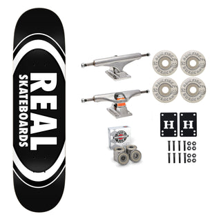 Real Skateboard Black 8.25" Independent Spitfire Premium Kit