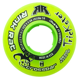 Rink Rat Roller Hockey Wheels - Trickster Crossbar 59mm 76A Green/Black (10-Pack)