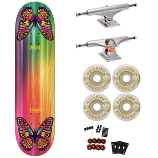 Real Premium Skateboard with Indy Trucks, Spitfire Wheels 8.5" Ishod Rainbow Monarch TT
