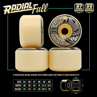 Spitfire Skateboard Wheels 55mm F4 99A Kader Sylly Rolly Radial Full Natural