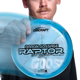 Discraft Disc Golf Aaron Gossage 2025 Tour Series Z Swirl Raptor Driver 9/4/0/3 Blue/Money Holo 173-174g