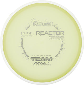 MVP Disc Golf Eclipse Glow Elaine King Reactor Midrange 5/5/-0.5/1.5 White 177 grams