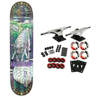Real Skateboard Complete Dennis Busenitz Holographic Cathedral Silver 8.38" x 32.25"