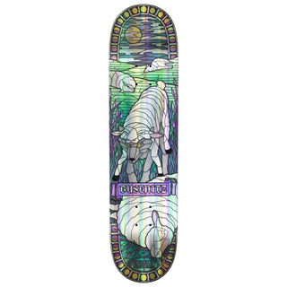 Real Skateboard Complete Dennis Busenitz Holographic Cathedral Silver 8.38" x 32.25"
