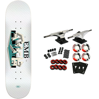 Real Skateboard Complete EMB White 8.5" x 31.85"