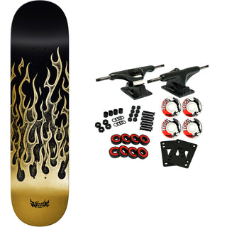 Real Skateboard Complete Nicole Flames Redux Twin Nose Gold 8.25" x 31.92"