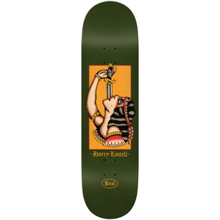 Real Skateboard Deck Harry Lintell Sword Swallower True Fit Dark Green 8.38" x 31.75"