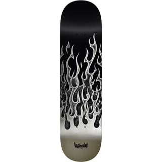 Real Skateboard Deck Nicole Flames Redux Twin Nose Silver 8.5" x 32.1"