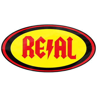 Real Skateboards Sticker Deeds Oval Yellow 7.5" x 3.75"
