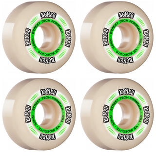 Bones Skateboard Wheels 52mm Regulators V5 Sidecut STF 99A White/Green